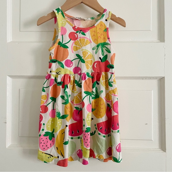 H&M Girls Sleeveless Tank Colorful Fruit Dress 2-4Y - Picture 1 of 6